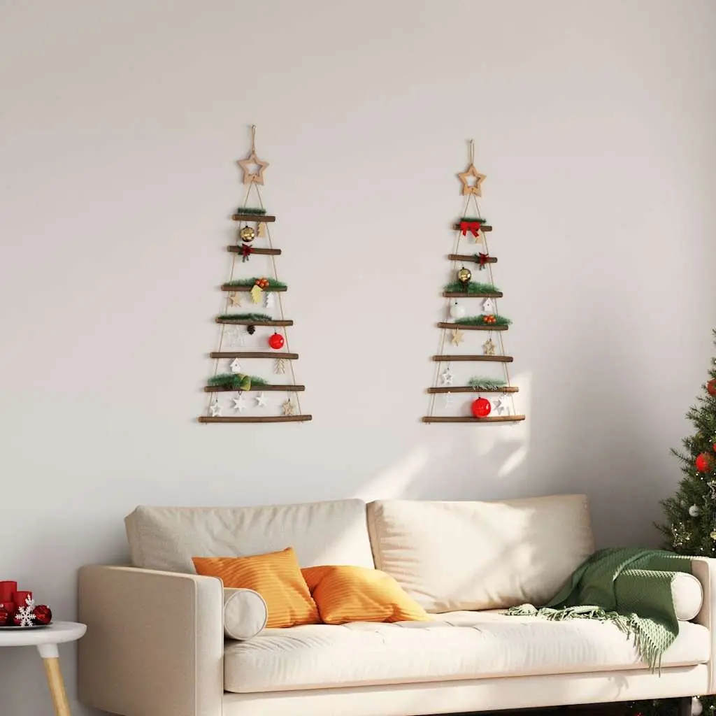 Hanging Christmas Tree Decorations Wall Decor 42x90cm 2 Piece Natural Wood Branch