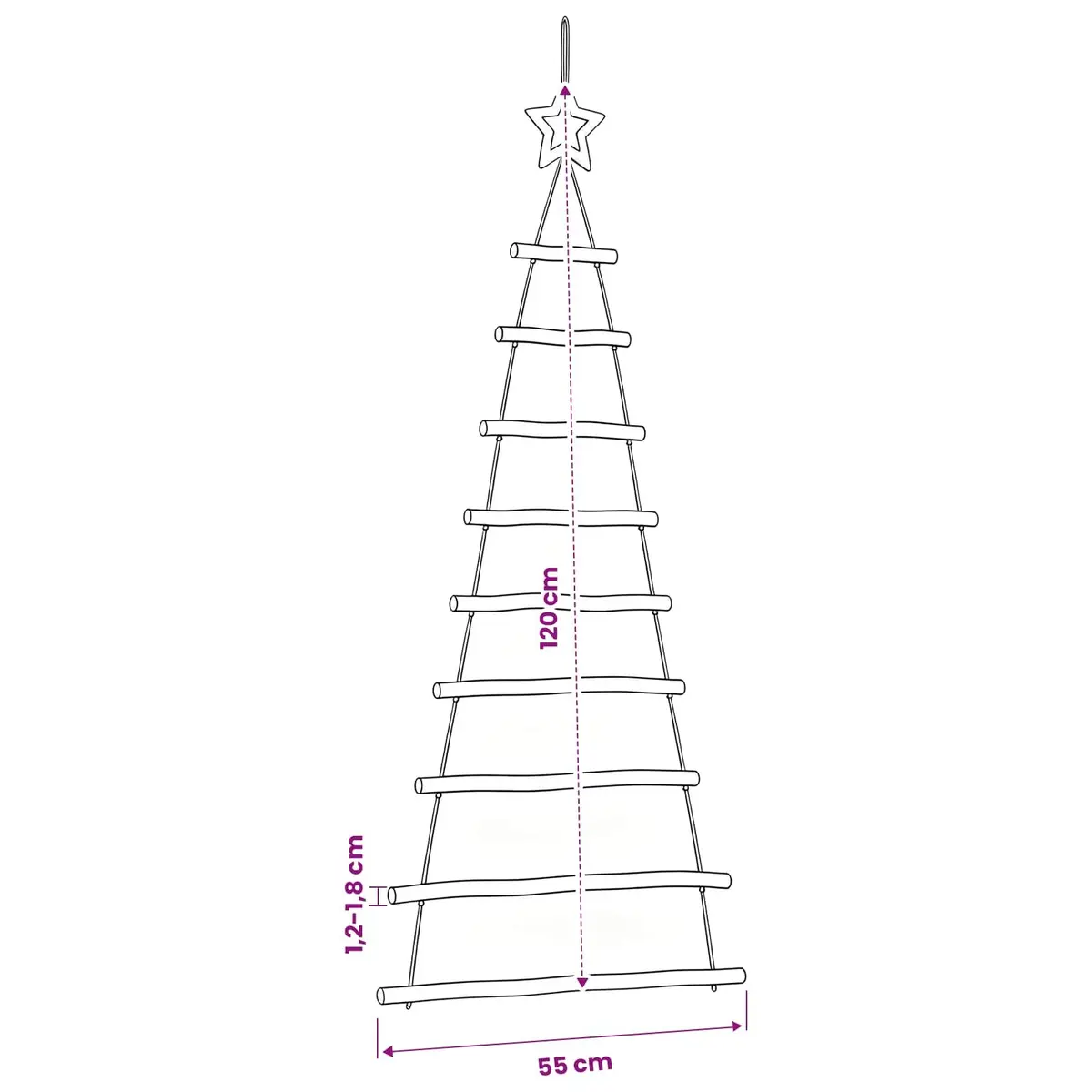 Hanging Christmas Trees Decoration for Home Use 55 x 120 cm 2 Piece