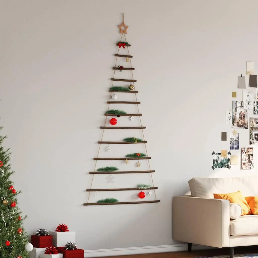 Hanging Christmas Tree Decoration Wall Door 86x180 cm Natural Wood Branch