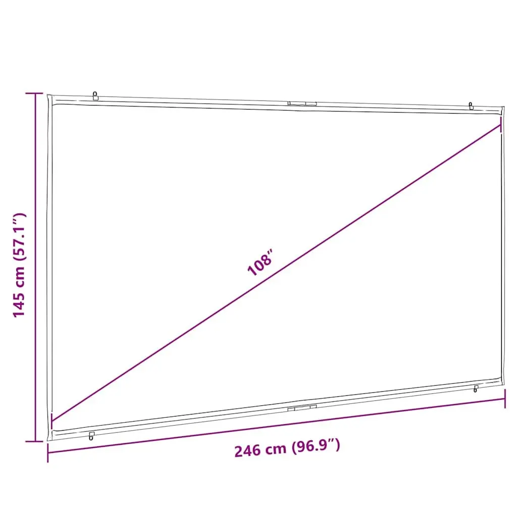 Projection Screen Wall-Hanging 108 Inch 16:9 Home Theater Movie Display
