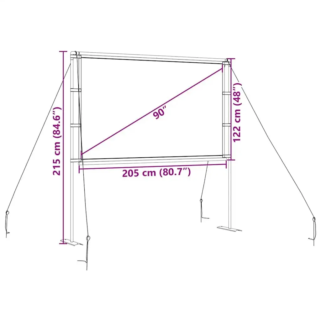 90 Inch Manual Projection Screen