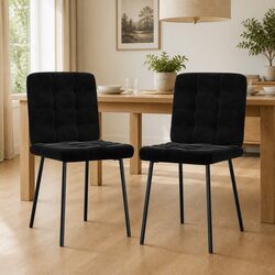Specifications of Black Velvet Dining Chairs - 2 pcs Set