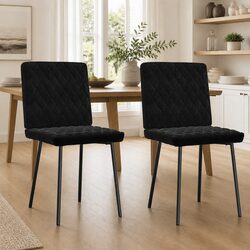 Specifications of Black Velvet Dining Chairs, Set of 2