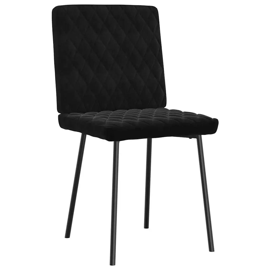 Dining Chairs Kitchen Room Black Velvet 2 Piece Set