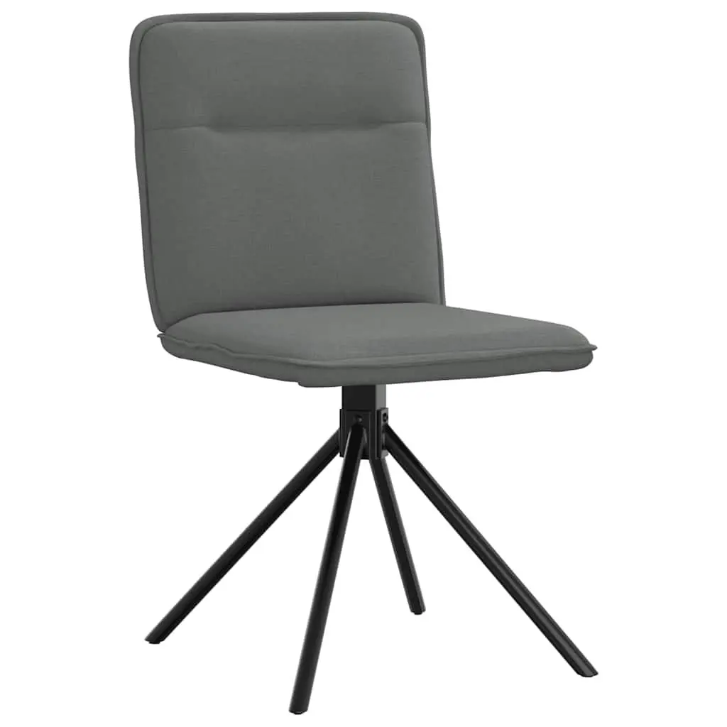 2 pcs Grey Fabric Swivel Dining Chairs