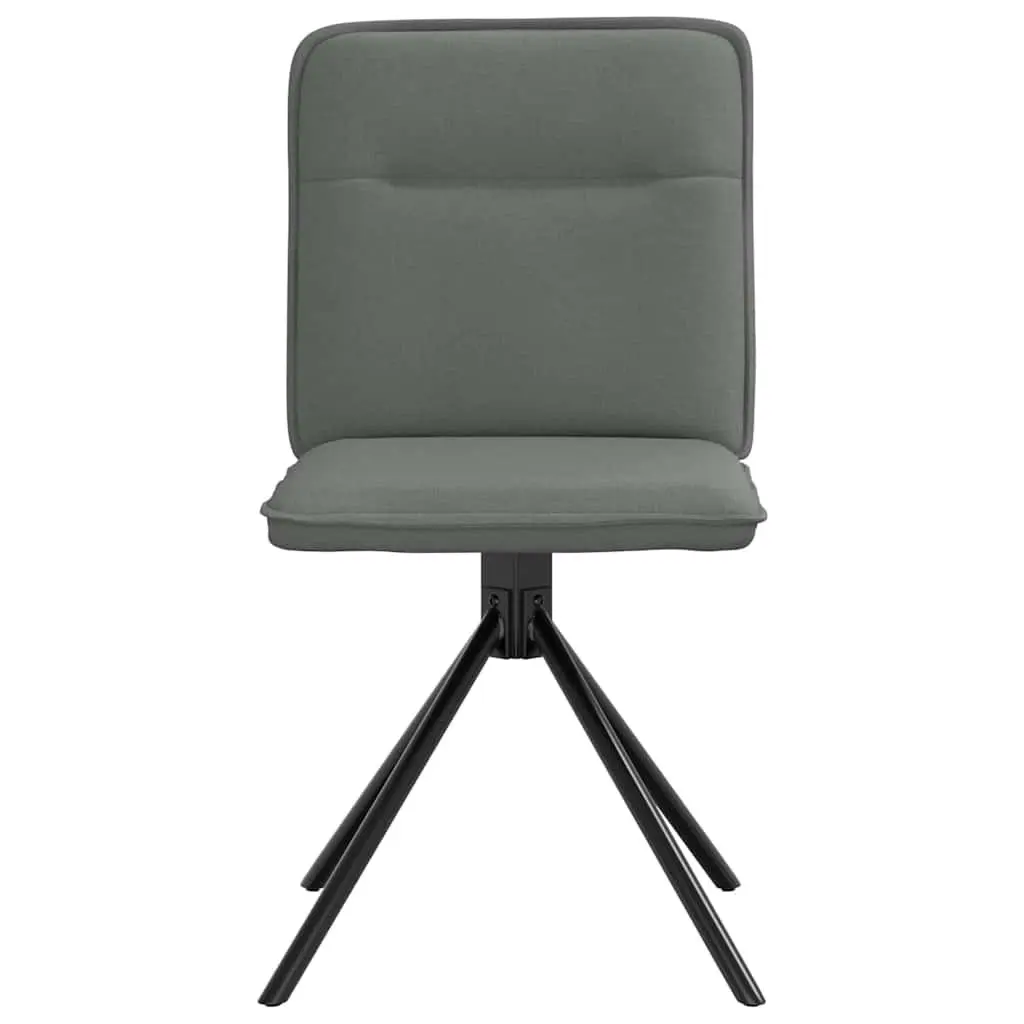 2 pcs Grey Fabric Swivel Dining Chairs