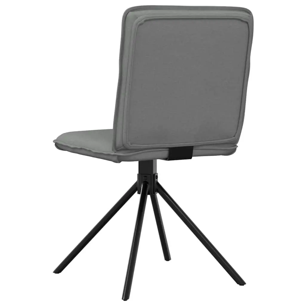 2 pcs Grey Fabric Swivel Dining Chairs