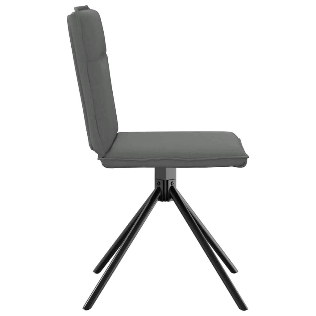 2 pcs Grey Fabric Swivel Dining Chairs