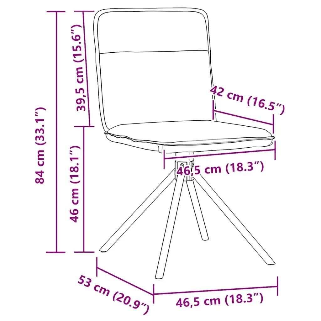 2 pcs Grey Fabric Swivel Dining Chairs