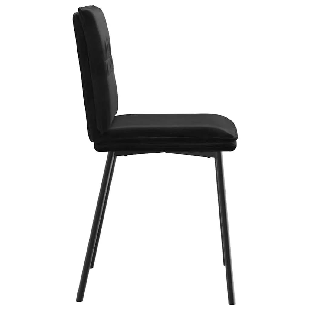 Dining Chairs Set of 2 Black Velvet Kitchen Room Seating Ergonomic Design