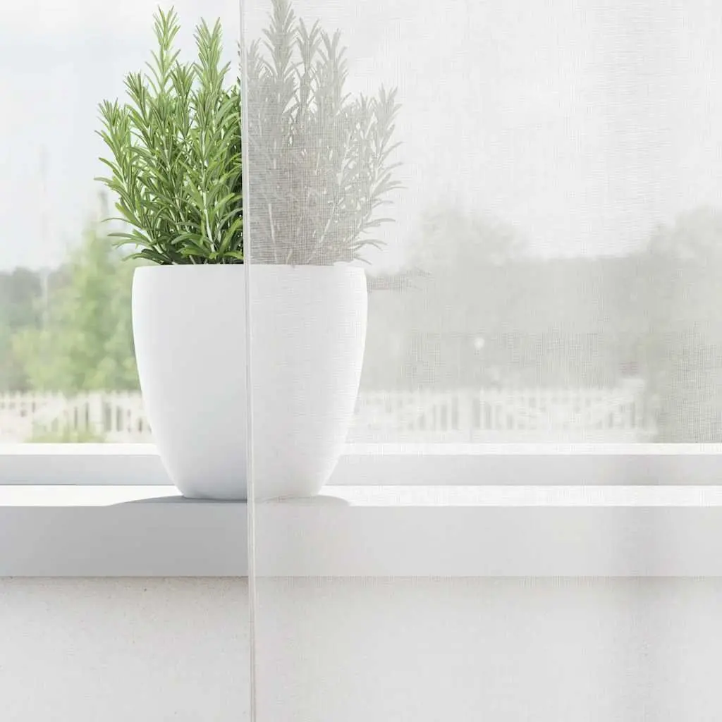 Voile Curtains for Living Room 2 Piece White Semi-Transparent Window Panels