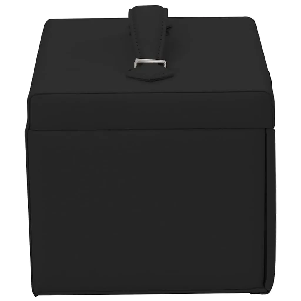 Jewellery Box 4-Layer Organiser with Mirror for Storage Black