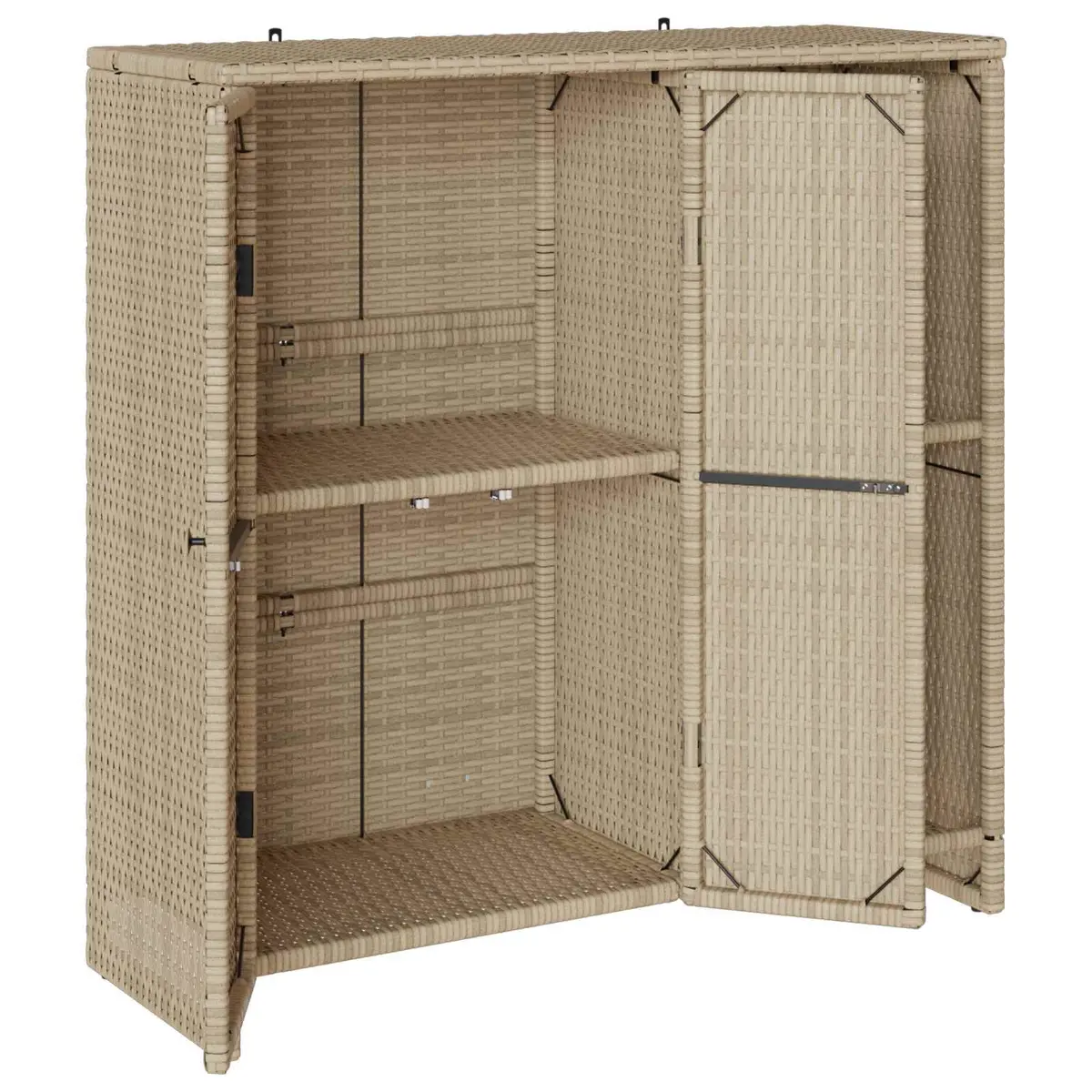 Rattan Storage Cabinet with Adjustable Shelves