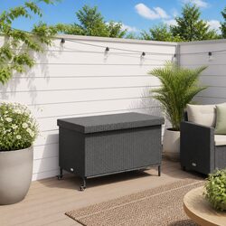 Garden Storage Box Dimensions: 110 x 55 x 73 cm, Black