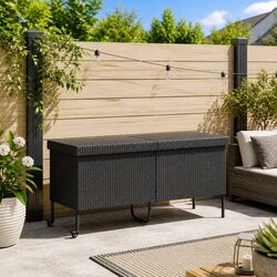 Garden Storage Box Dimensions: 160x55x75cm, Black