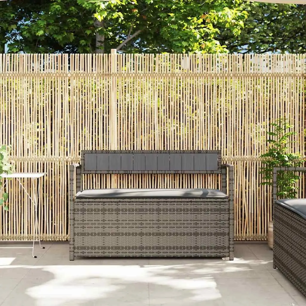 Grey Garden Storage Bench with Water-Resistant Bag