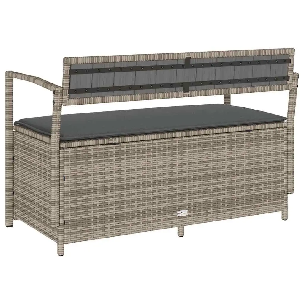 Grey Garden Storage Bench with Water-Resistant Bag