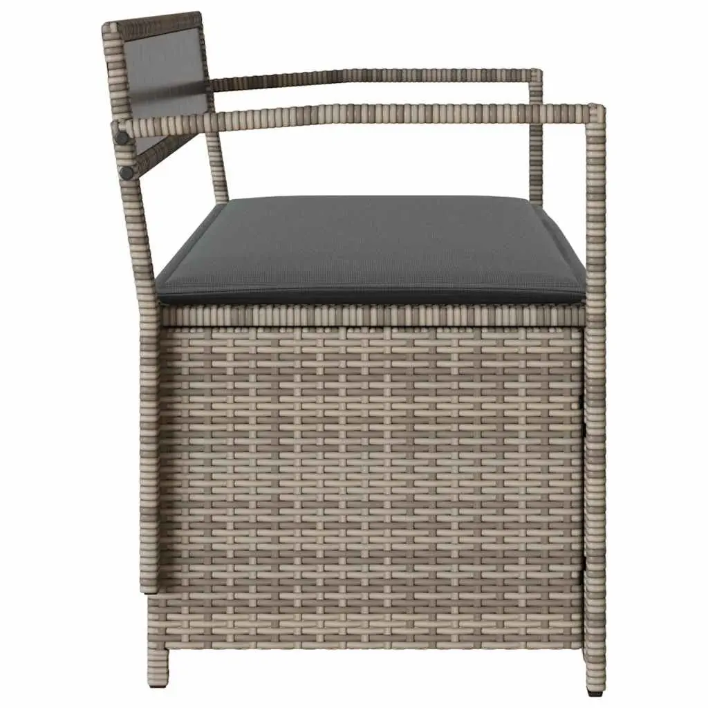Grey Garden Storage Bench with Water-Resistant Bag