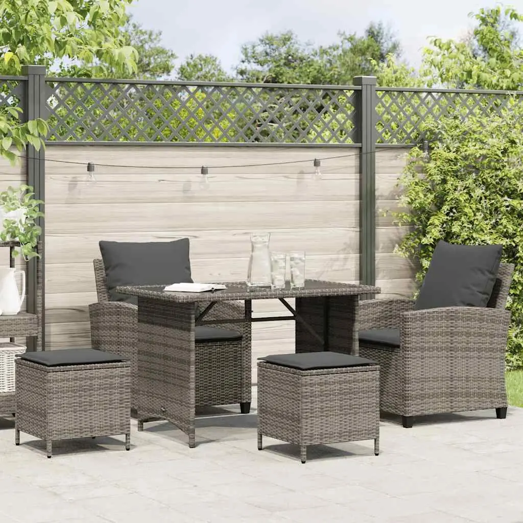 4-Piece Grey Garden Sofa Set