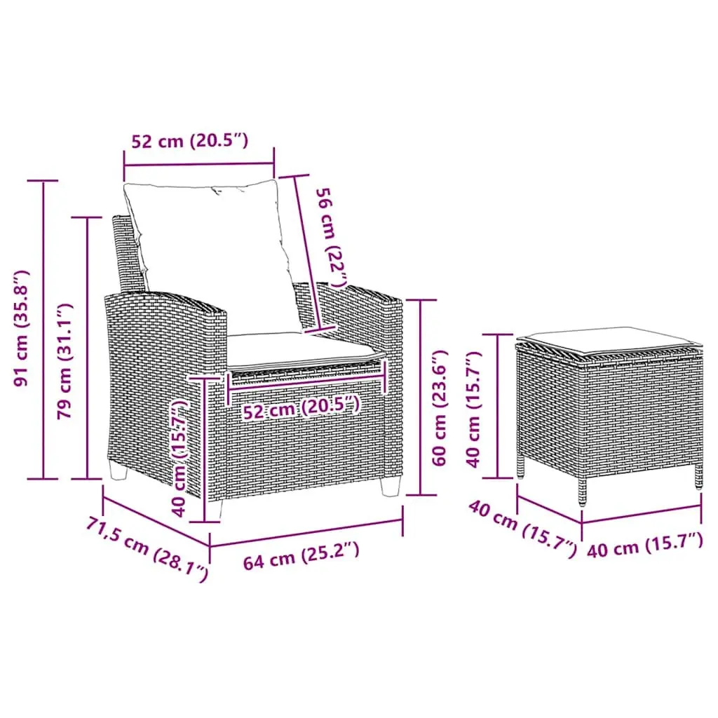 4-Piece Grey Garden Sofa Set