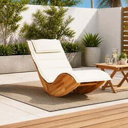 Wooden Rocking Lounger with Cushion - Specs & Features