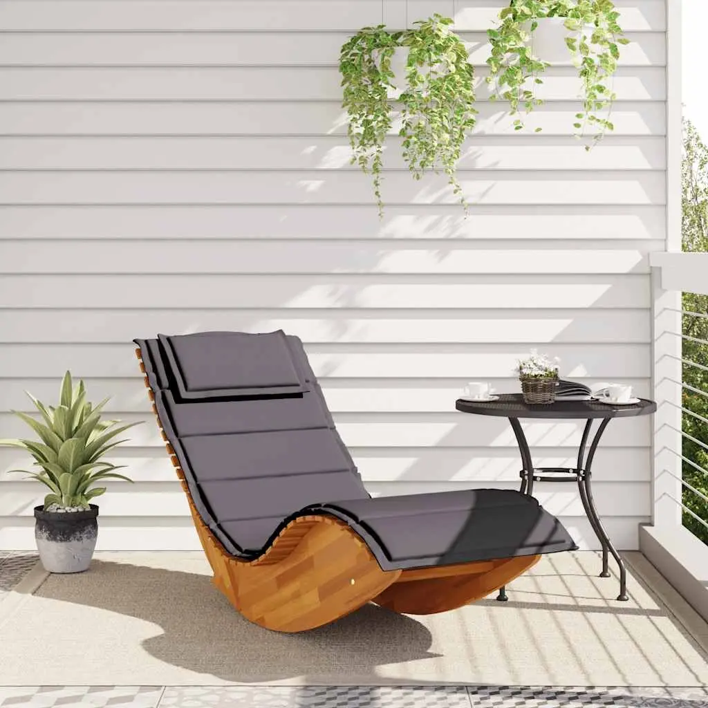Solid Acacia Wood Rocking Sun Lounger