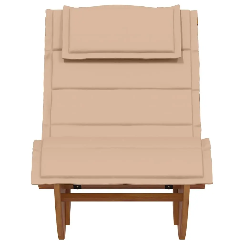 Wooden Rocking Lounger with Padded Cushion and Solid Build