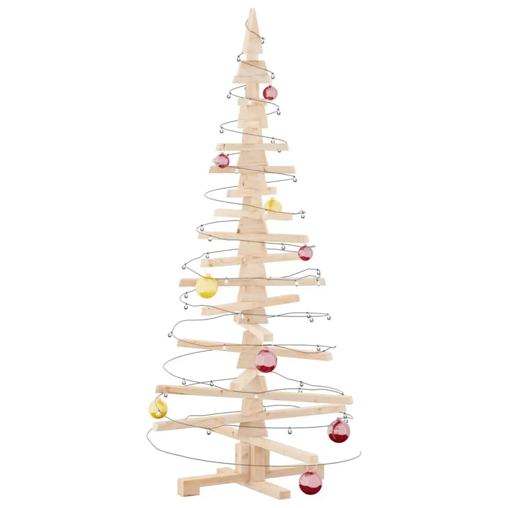 Wooden Christmas Tree Decoration for Holiday Home 150cm Solid Pine Wood