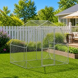 Chicken Run 2.5x2x2.25m Walk-In Coop Enclosure Hexagonal Mesh Wire Silver