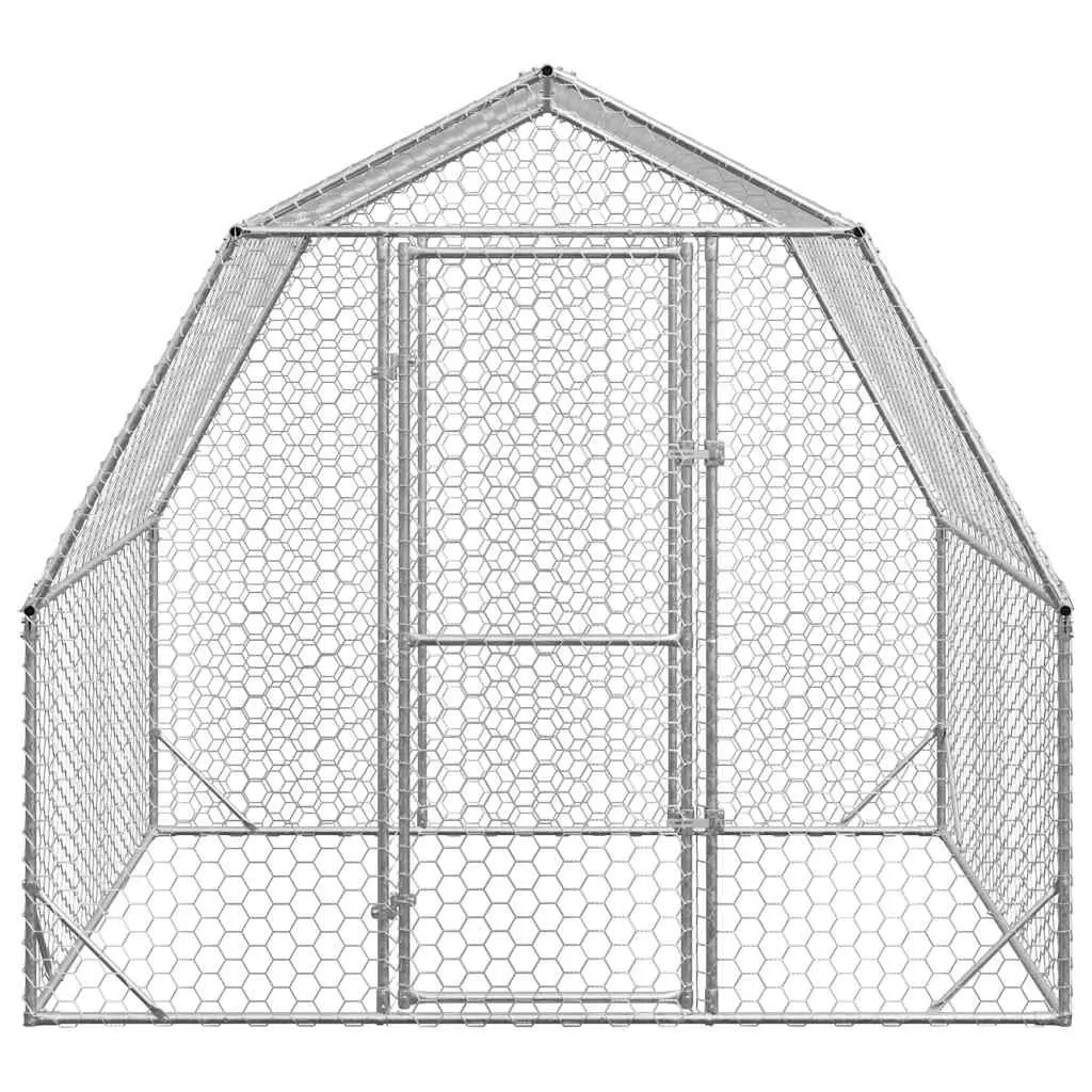 Chicken Run 2.5x2x2.25m Walk-In Coop Enclosure Hexagonal Mesh Wire Silver