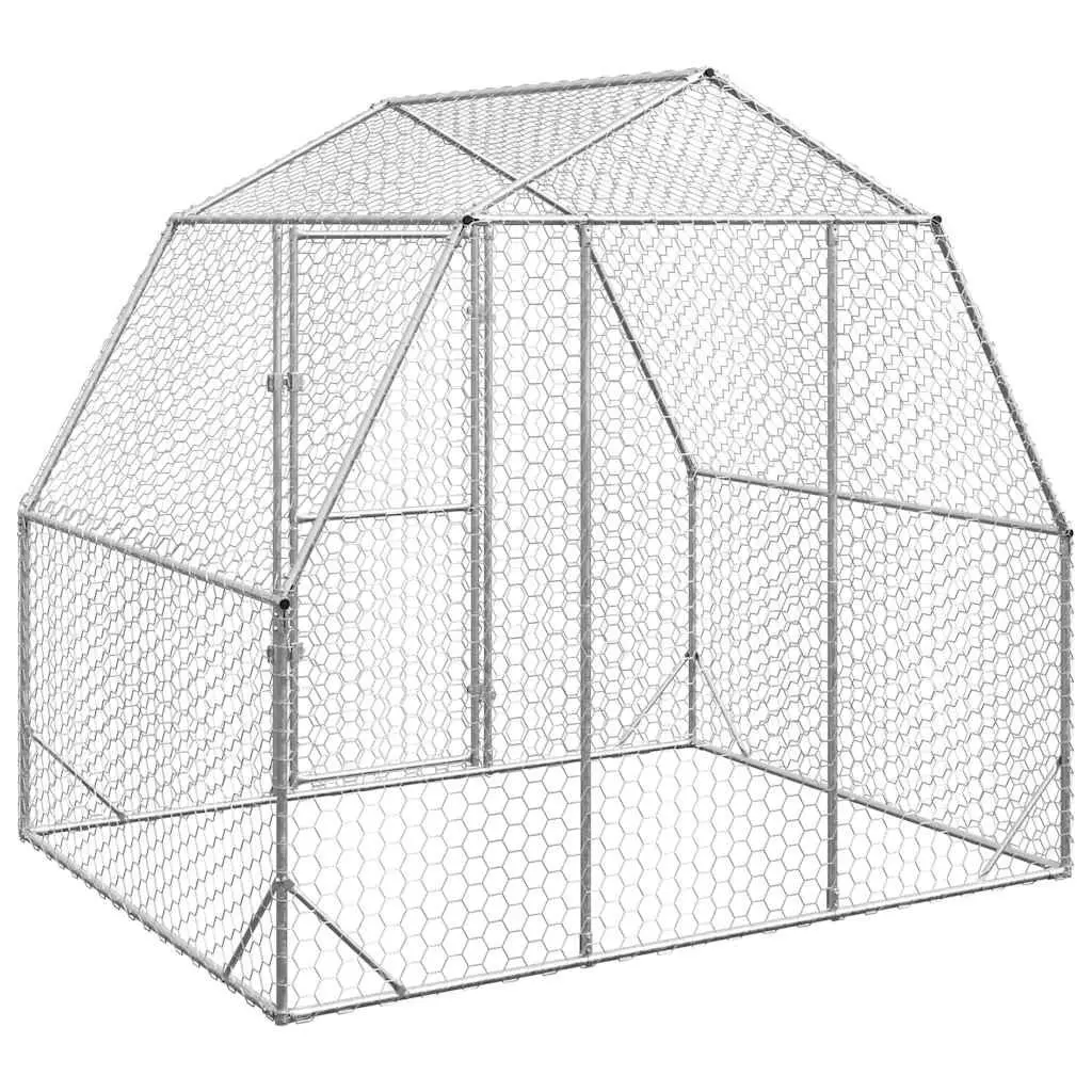 Chicken Run 2.5x2x2.25m Walk-In Coop Enclosure Hexagonal Mesh Wire Silver