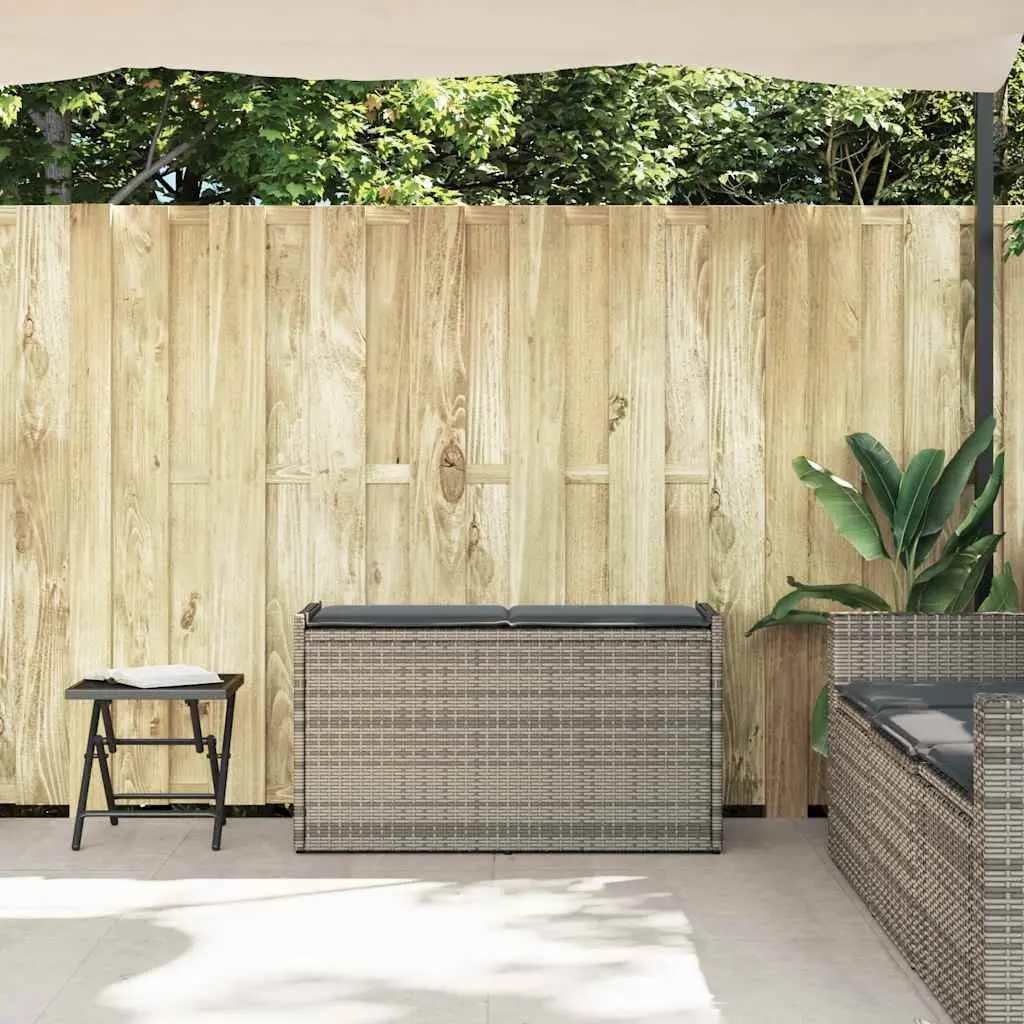 Outdoor Storage Bench for Garden 100cm Poly Rattan with Cushion