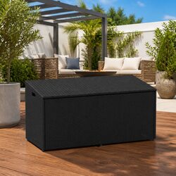 Black Garden Storage Box - 110x50x58cm, Weather-Resistant