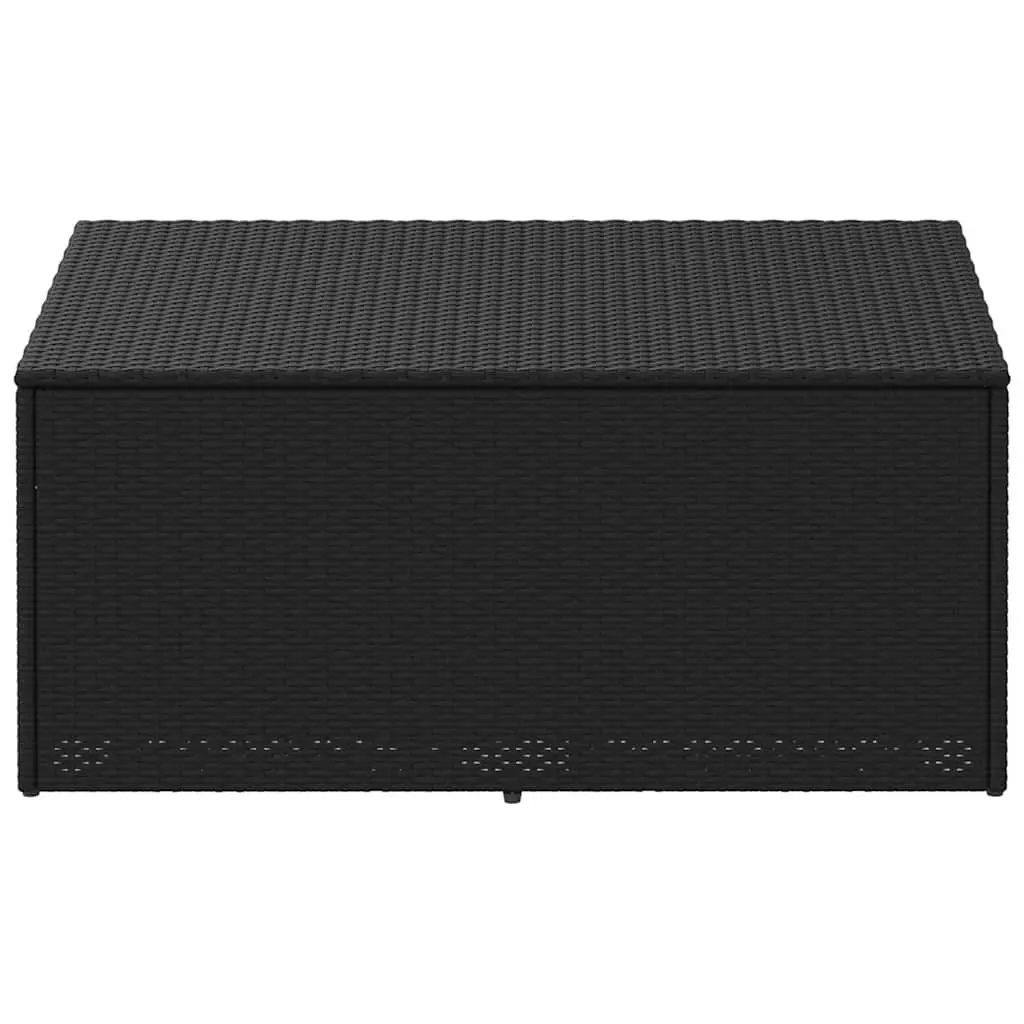 Outdoor Storage Box Black Garden Furniture Poly Rattan 110x50x58cm Bench Deck