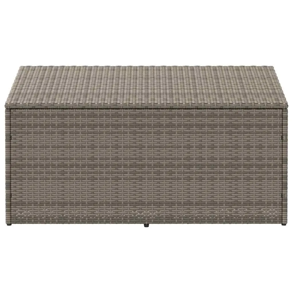 Garden Storage Box Grey Poly Rattan Outdoor Use 110x50x58cm