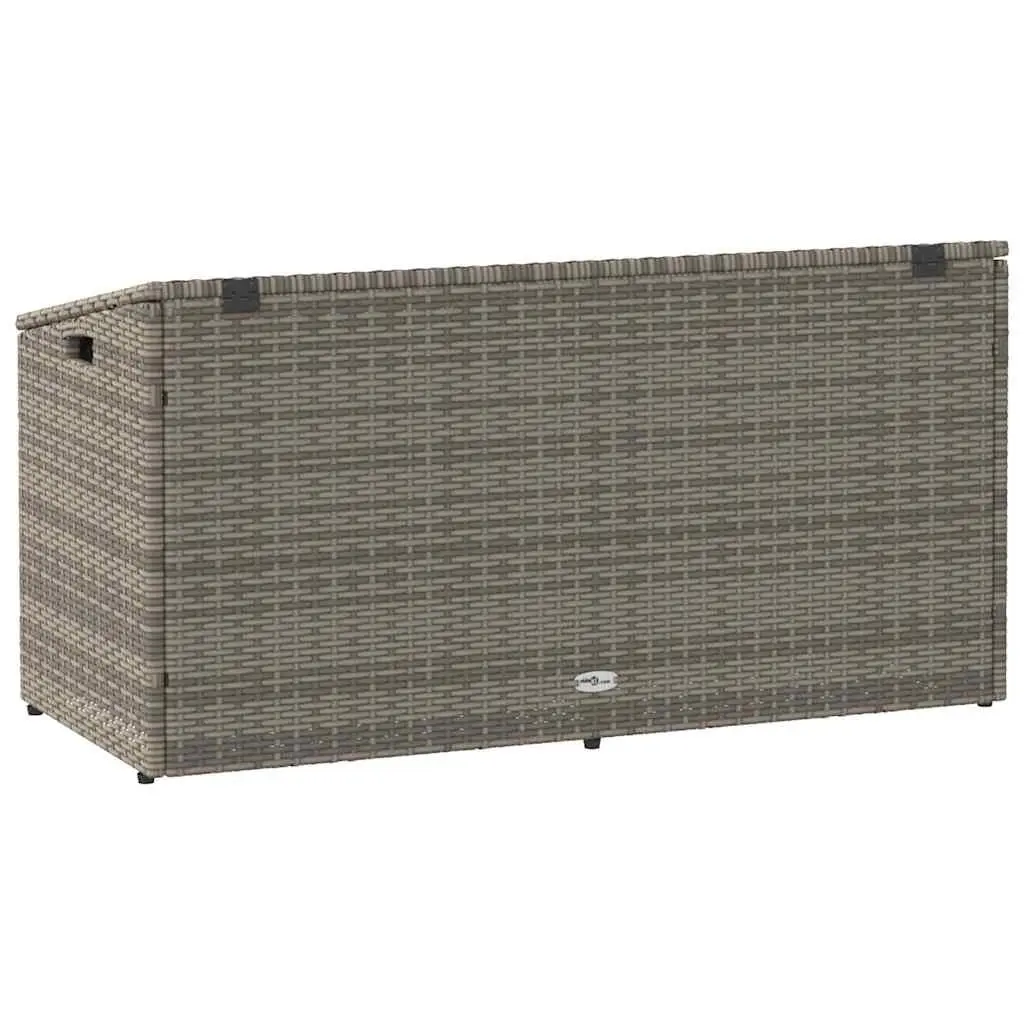 Garden Storage Box Grey Poly Rattan Outdoor Use 110x50x58cm