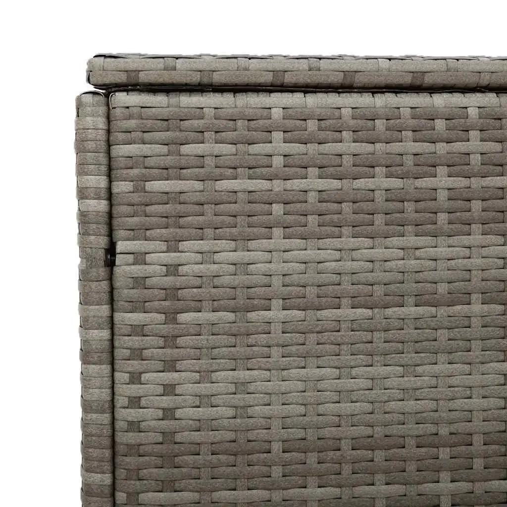 Garden Storage Box Grey Poly Rattan Outdoor Use 110x50x58cm