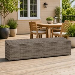 Grey Garden Storage Box with Dimensions of 220 x 50 x 58 cm