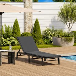 Specifications of Grey Poly Rattan Outdoor Lounger