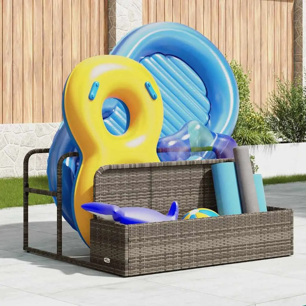 Poolside Float Storage Basket Grey Outdoor Garden 110x100x57 cm