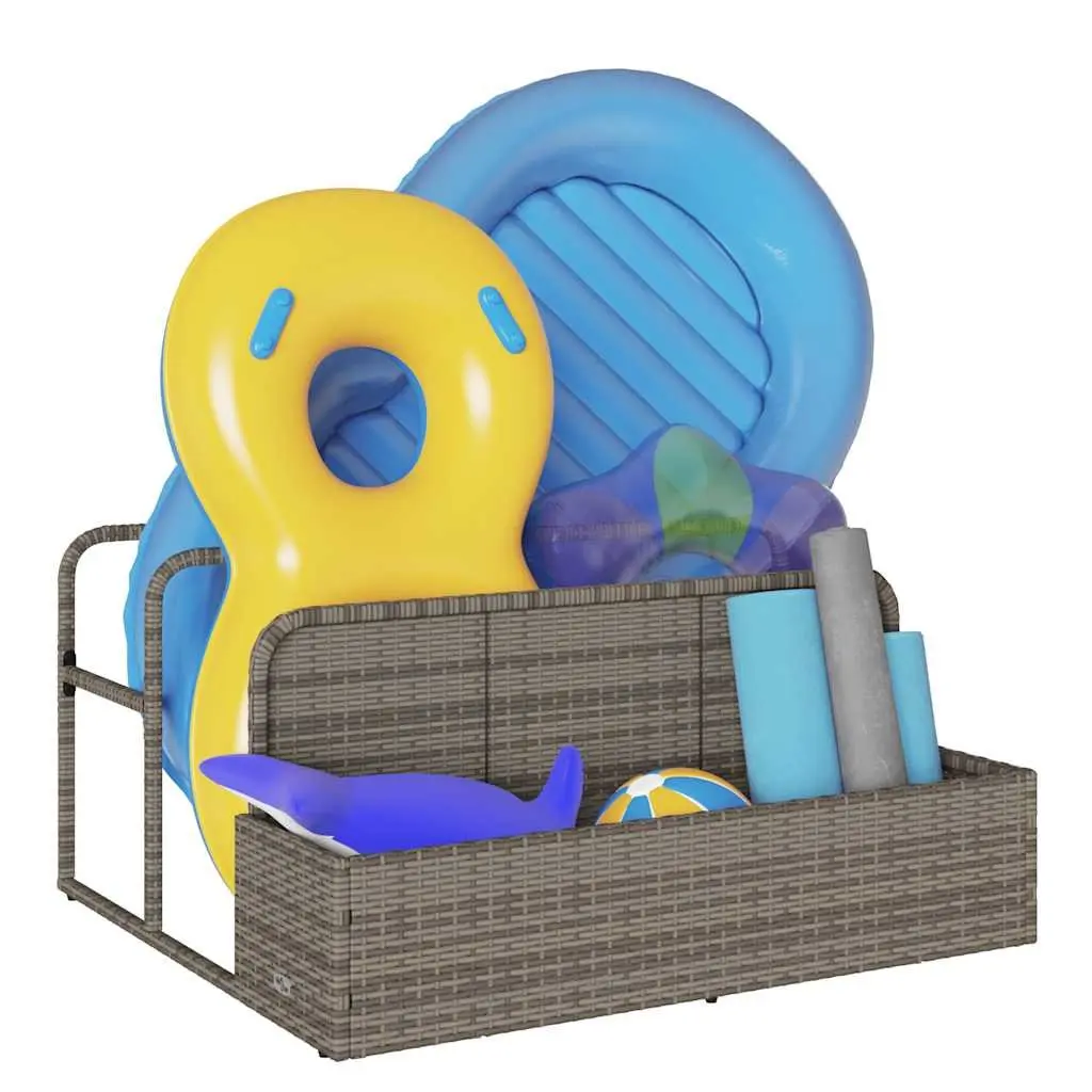 Poolside Float Storage Basket Grey Outdoor Garden 110x100x57 cm