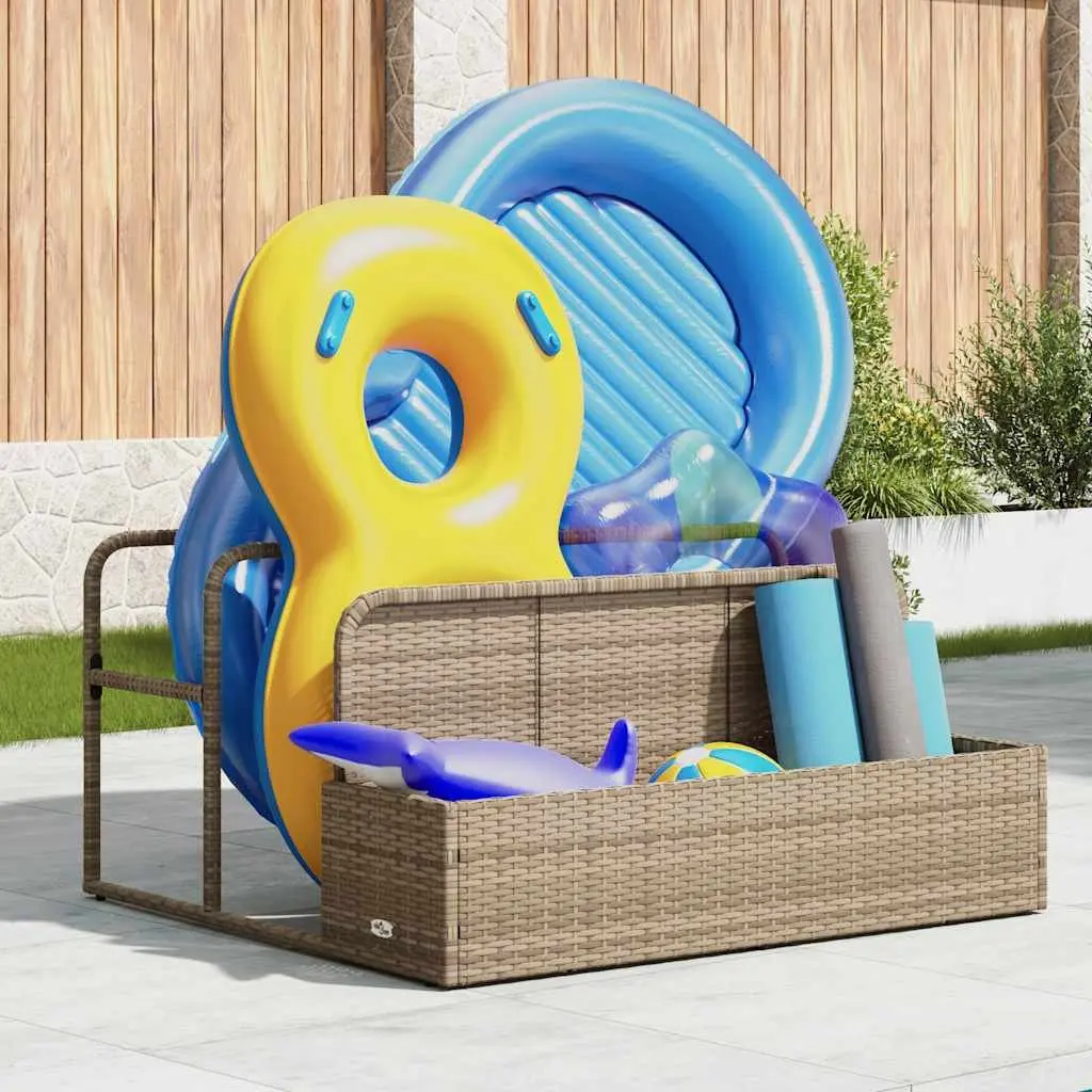 Poolside Float Storage Basket Beige Outdoor Garden Patio 110 x 100 x 57 cm
