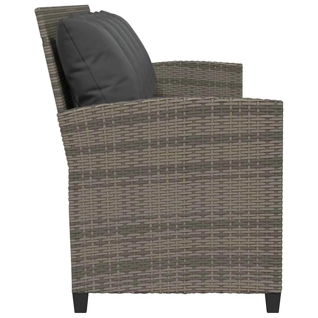 Garden Sofa Outdoor 5-Seater Grey Rattan