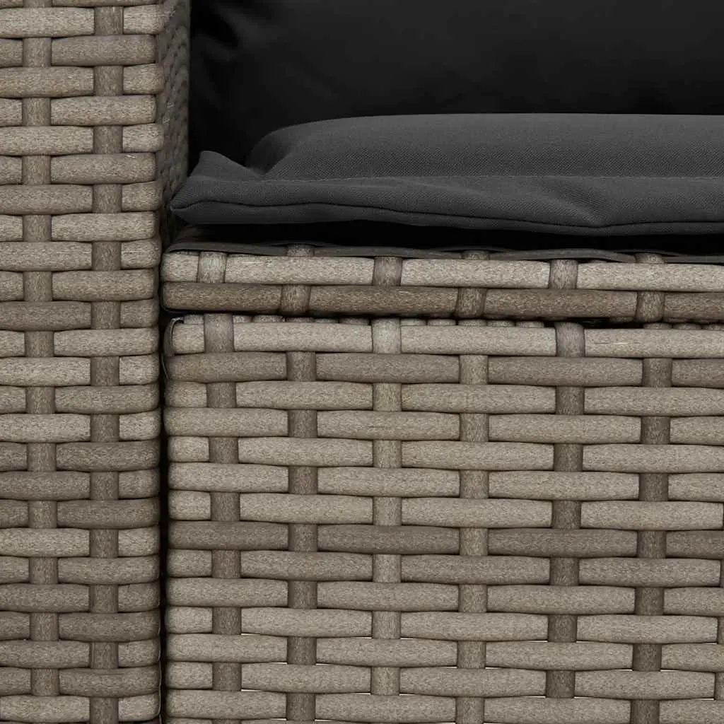 Garden Sofa Outdoor 5-Seater Grey Rattan