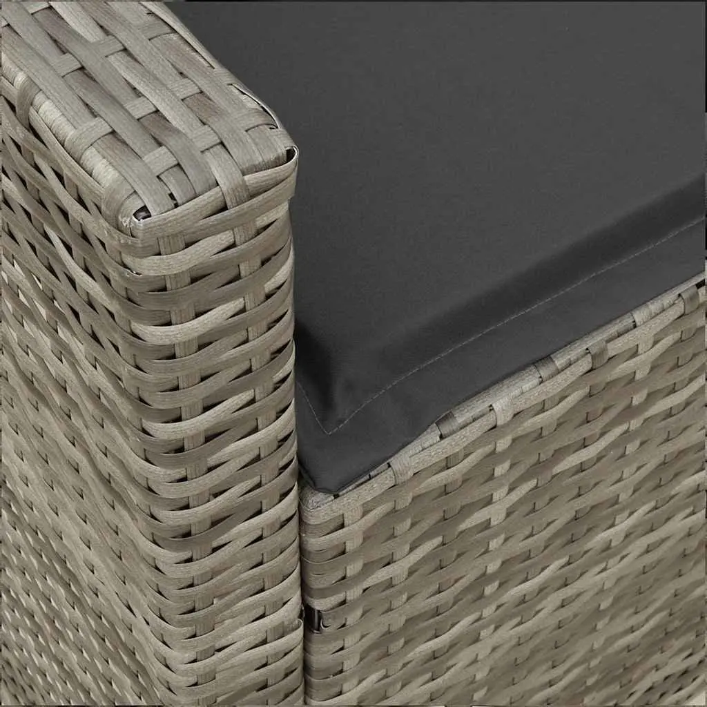 Garden Sofa Outdoor 5-Seater Grey Rattan
