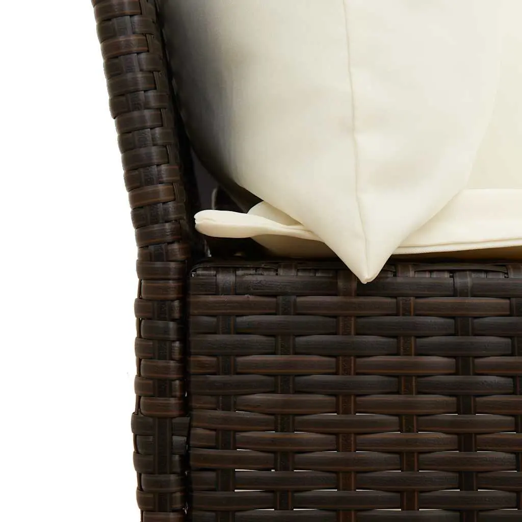 Modular Brown Rattan Outdoor Sofa with Cushions for Garden Seating