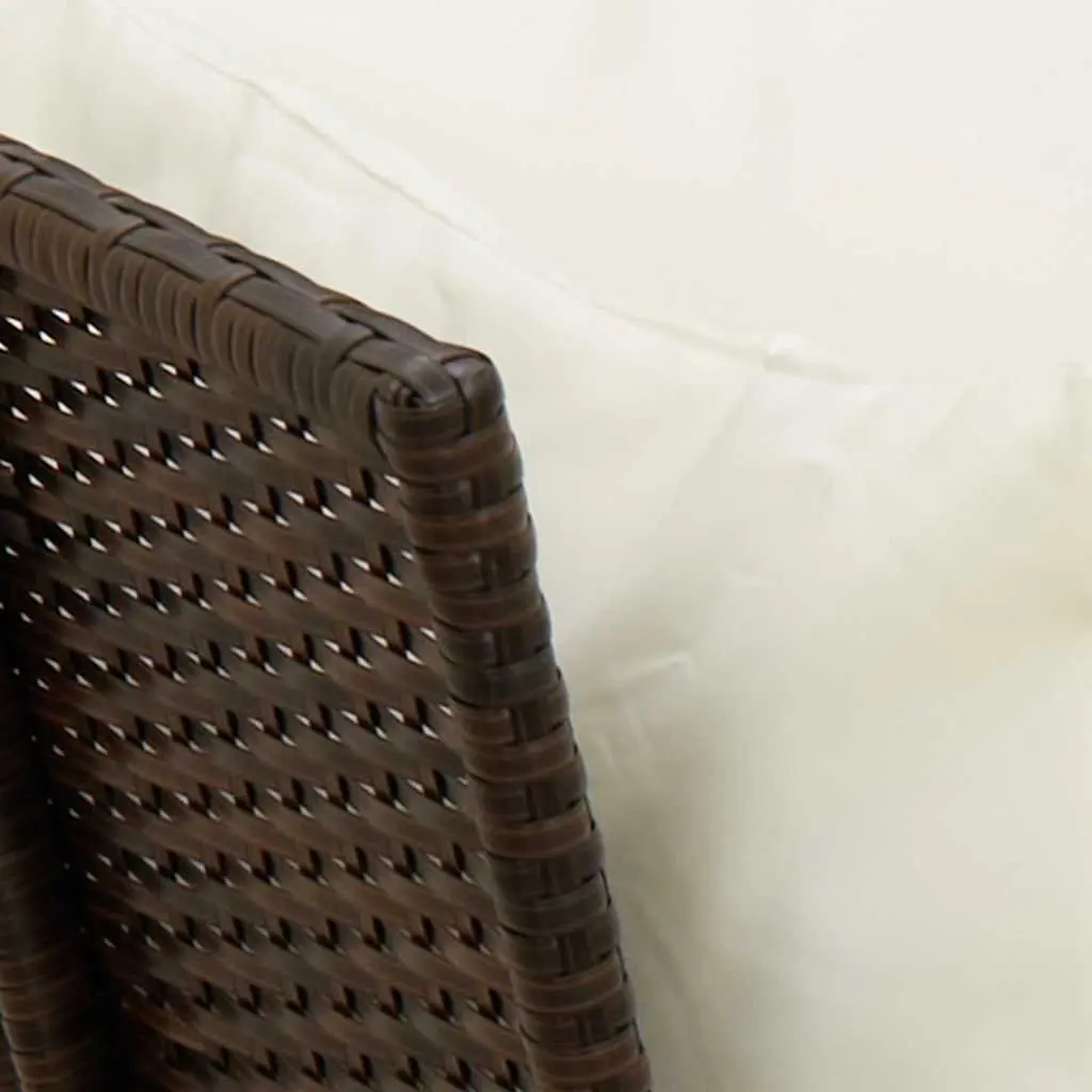 Modular Brown Rattan Outdoor Sofa with Cushions for Garden Seating