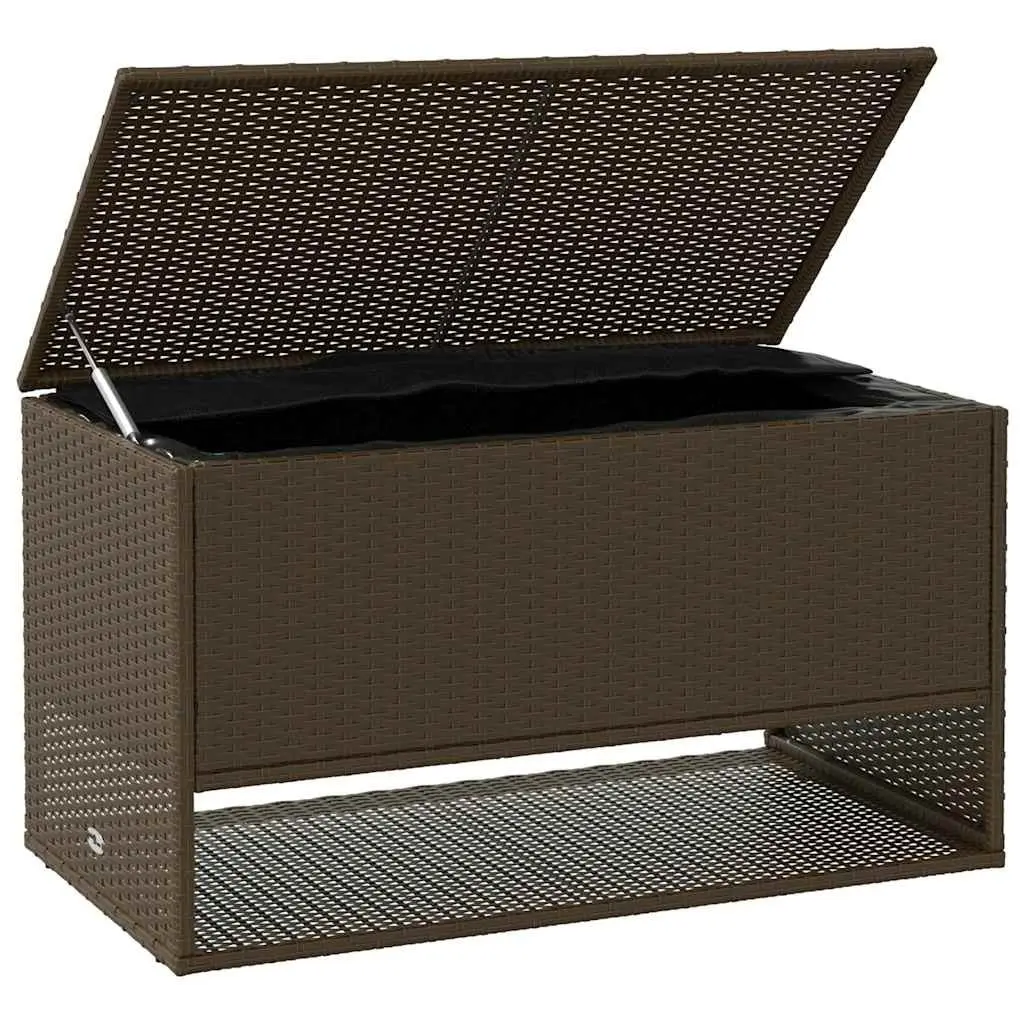 Outdoor Storage Box for Garden Use Brown Poly Rattan 100 x 55 x 55.5 cm