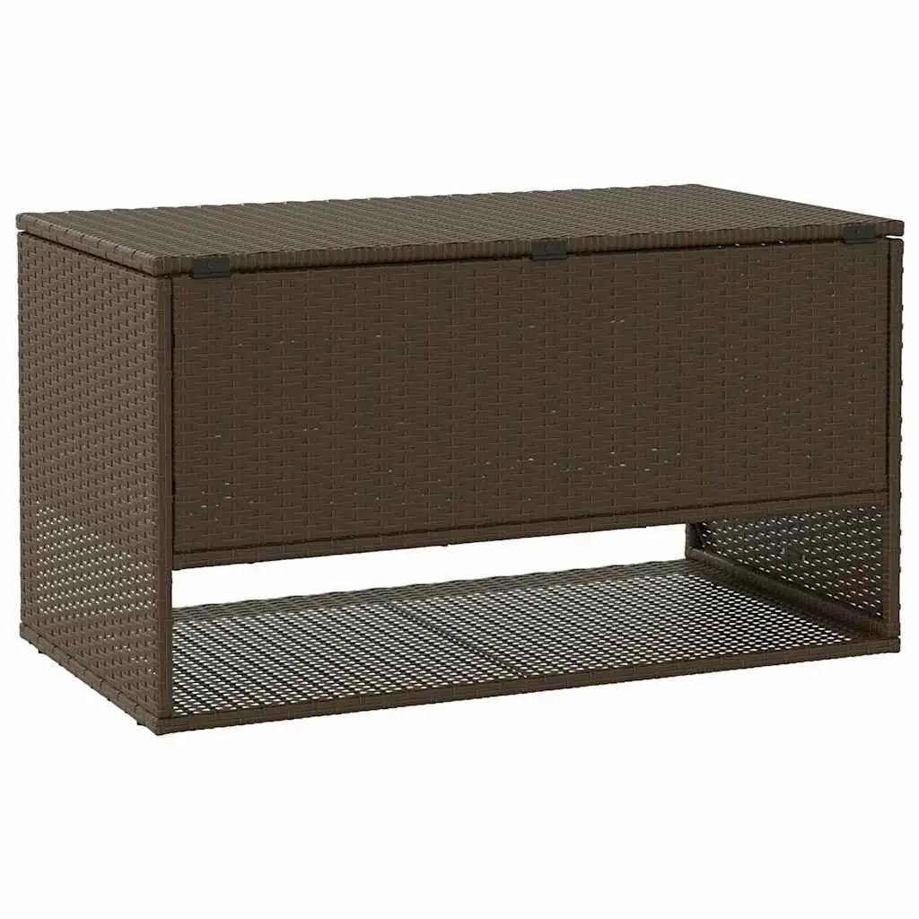 Outdoor Storage Box for Garden Use Brown Poly Rattan 100 x 55 x 55.5 cm