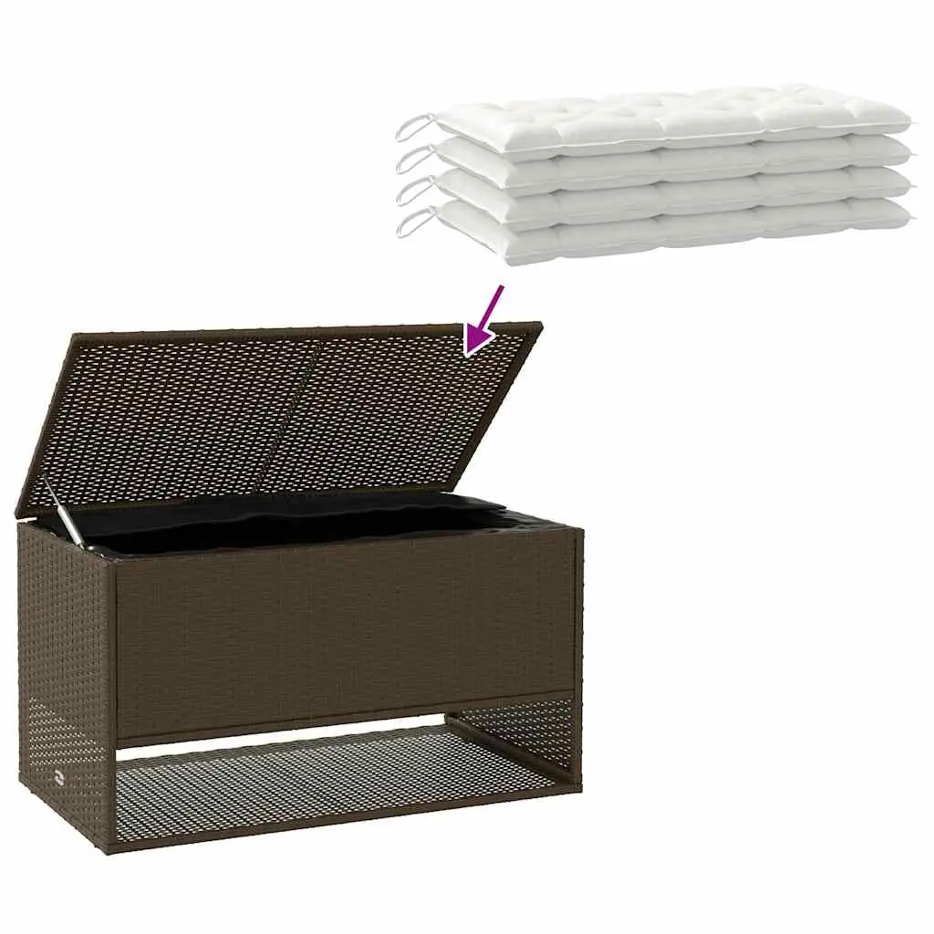 Outdoor Storage Box for Garden Use Brown Poly Rattan 100 x 55 x 55.5 cm